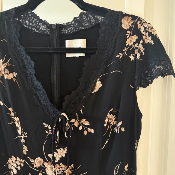 Reformation Floral Lace Trim Midi Dress – Size 10 - Picture 2 of 6